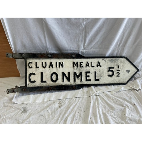 90 - Clonmel 5 1/2 vintage road sign, double sided