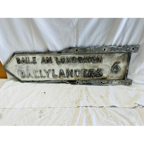 191 - Vintage Road sign, Ballylanders 6 miles, double sided