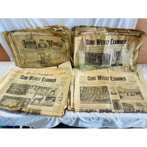 212 - 4 BUNDLES OF CORK RELATIVE NEWSPAPERS
DATING FROM 1920