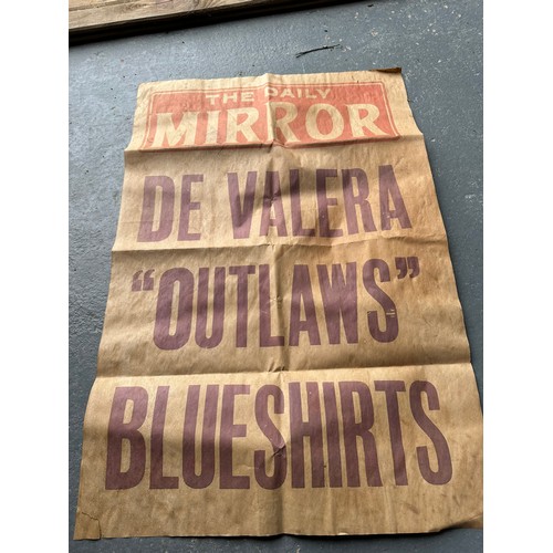 215 - OLD DEVALRA “ OUTLAWS BLUE SHIRTS” NEWSPAPER
STAND POSTER H77CM W51CM