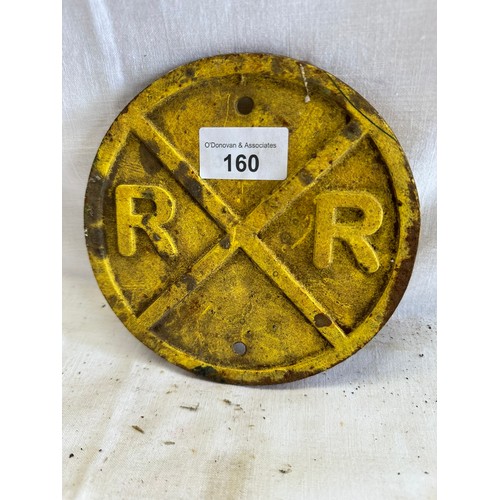 160 - RAILWAY RETURNS CAST IRON WALL MOUNTED SIGN
H15CM