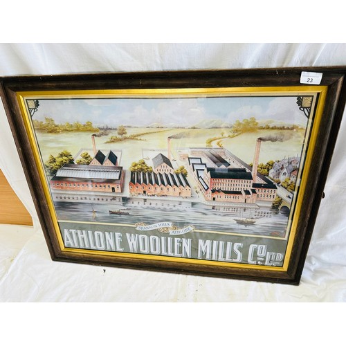 23 - SHANNON MILLS ATHLONE ADVERTISING PICTORIAL
POSTER HOUSED IN OAK FRAME H58CM W77CM