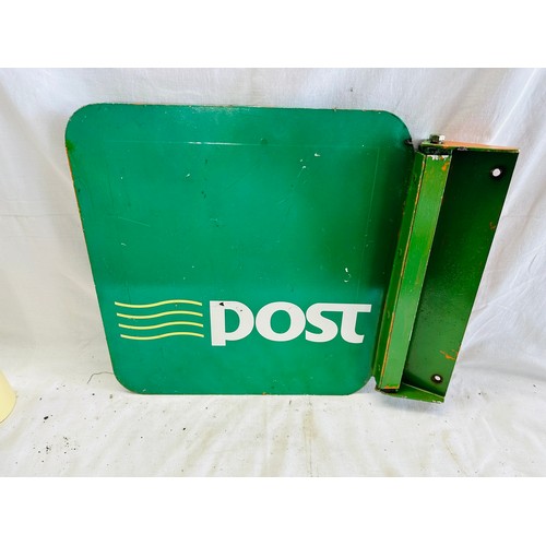 251 - AN POST DOUBLE SIDED ORIGINAL WALL MOUNTED
POST OFFICE SIGN H39CM W40CM D10CM