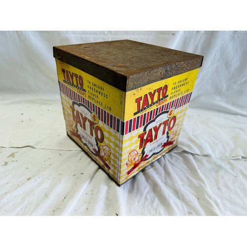 257 - TAYTO CRISPS, SHOP DISPLAY TIN, 25CM H X 24CM W X 22CM D