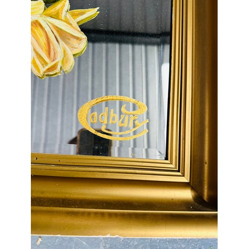 259 - CADBURY’S ROSES CHOCOLATE BEVELLED MIRROR
IN GOLD GILDED FRAME H88CM W49CM, HANDPAINTED