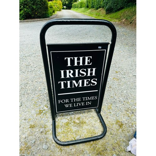 283 - IRISH TIMES NEWSPAPER FREE STANDING DOUBLE
SIDED SIGN H88CM W50CM D50CM