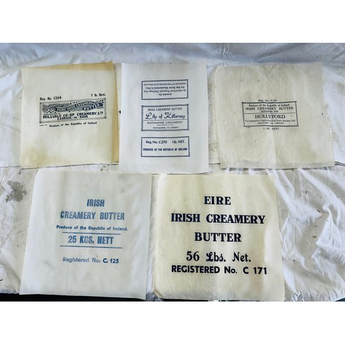 39 - COLLECTION OF IRISH CREAMERY 5 BUTTER SHEETS