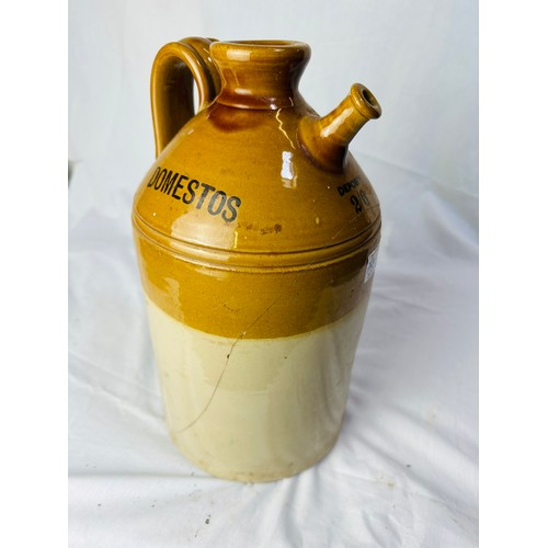 92 - UNUSUAL VINTAGE DEMESTOS EARTHENWARE JAR, 13''H