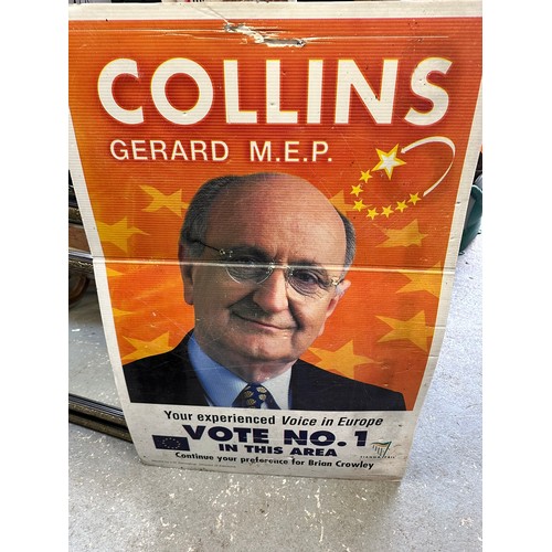 156 - LARGE QUANTITY OF VINTAGE ELECTION POSTERS, INCLUDING JIM KEMMY AND GERARD COLLINS