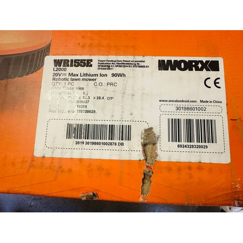 158 - WORX LANDROID UNMANNED MOWING VEHICLE COVERS 2000 M2 - WR155E, NEW IN BOX, UNUSED