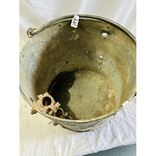 199 - MYSTO BIRMINGHAM METAL BUCKET BY FRENCH AND SON, 14''D X 13''H