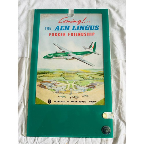 202 - ORIGINAL AER LINGUS TRAVEL AGENTS SIGN - DOUBLE SIDED, 40 CM H X 26CM W