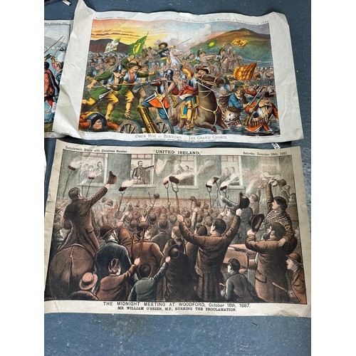 223 - 5 ORIGINAL LITHOGRAPH POSTERS FROM 1886
NEWSPAPER SUPPLEMENTS LARGEST H30CM
W46CM