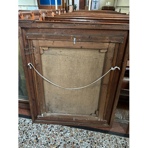 242 - A collection of two large wooden and glazed frame pictures of Saint Joseph and Saint Gerard, 34''w x... 