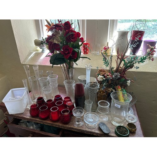 244 - A collection of glass vases etc