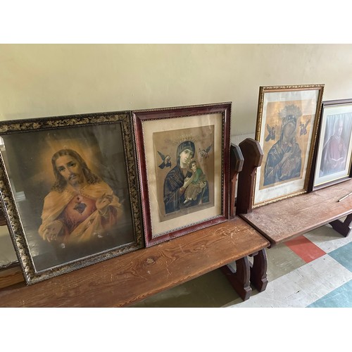 256 - A collection of 5 framed religious pictures