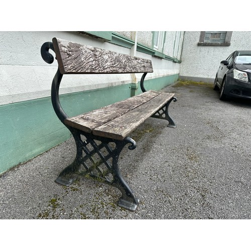 274 - Heavy Garden bench with cast iron ends 71''l
