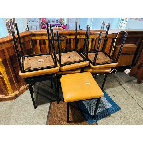 263 - A collection of 7 tubular stools, 18''h