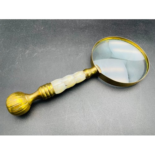 9 - Magnifying glass with mother of pearl handle