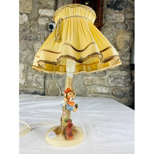 21 - Hummel electric lamp, 19''h (crack to the base)