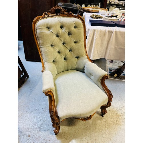 34 - Mahogany Victorian ladies chair, seat h 13'' x 24''w x 38''h