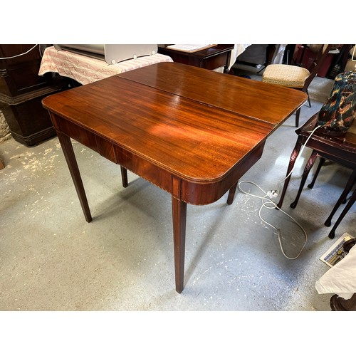 38 - Superb inlaid fold-over Victorian  tea table, 17''d x 36''w x 30''h