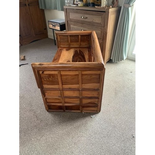 425 - Wooden settle, very heavy 4'w x 2.5' d