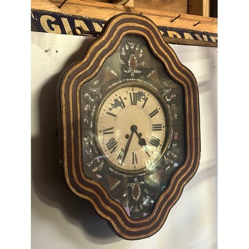 431 - French Victorian mother of pearl wall clock