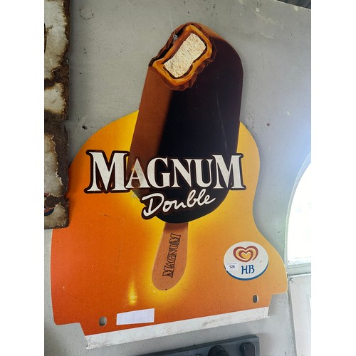 126 - Magnum ice cream double sided plastic sign, 35''