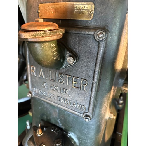 142 - R.A, Lister CS engine 31, includes trailer and display