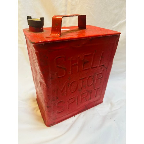 287 - Shell Motor Spirit Petrol can with brass lid (red)