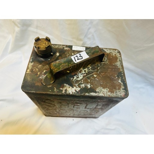 291 - Shell Motor Spirit, petrol can with brass lid,