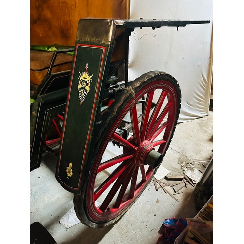 284 - 6 SEATER VICTORIAN CARRIAGE WITH FRINGED CANOPY TOP