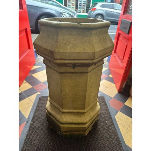 324 - Victorian heavy octagonal chimney pot with heart decoration, 13'' x 2ft