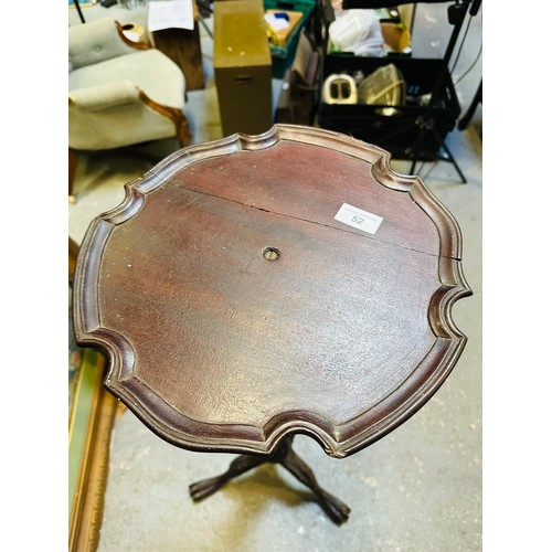 52 - Ornate mahogany carved plant stand with ball and claw feet, with brass label for Drudge and Co. Lond... 