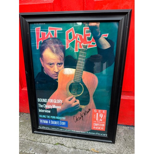 33 - Original Hot Press signed limited edition Christy Moore
 cover poster, 18th June 1987 H68cm W50cm