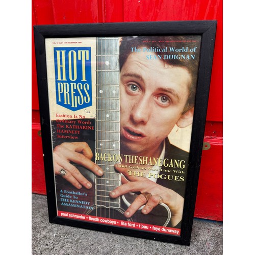 32 - Original Hot Press Shane MacGowan of the Pogues cover
 poster 15th December 1988 H45cm W34cm