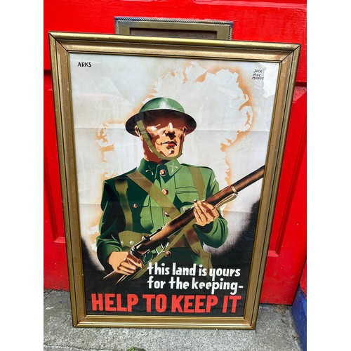 36 - Irish World War 2 pictorial advertising recruitment print
 H84cm W58