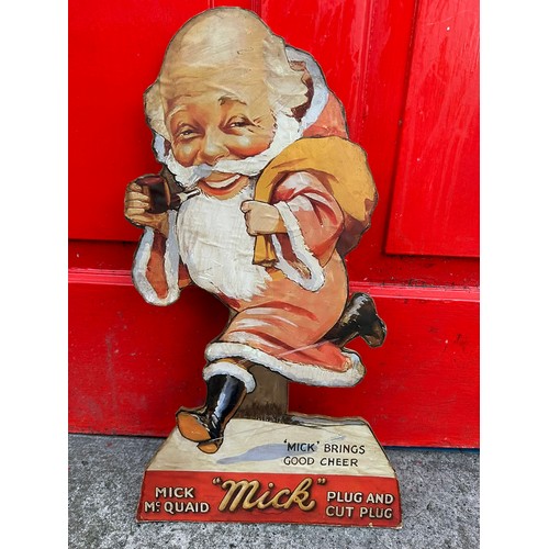 217 - Pictorial Pub advertising for Mick McQuaid tobacco
 advertising on board H50cm W28cm