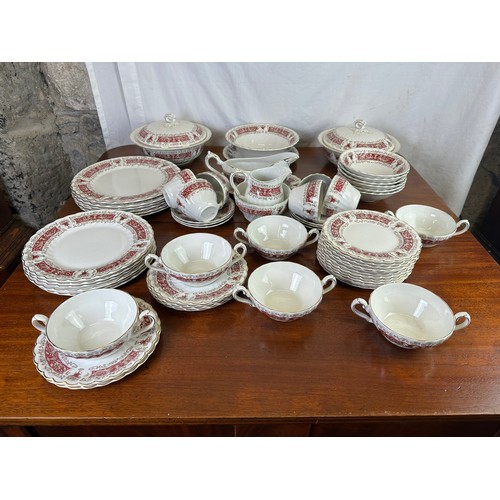 27 - Superb Myott Ironstone ware, dragon pattern 6 place setting, 6 dinner, 6 breakfast, 6 cups, 6 saucer... 