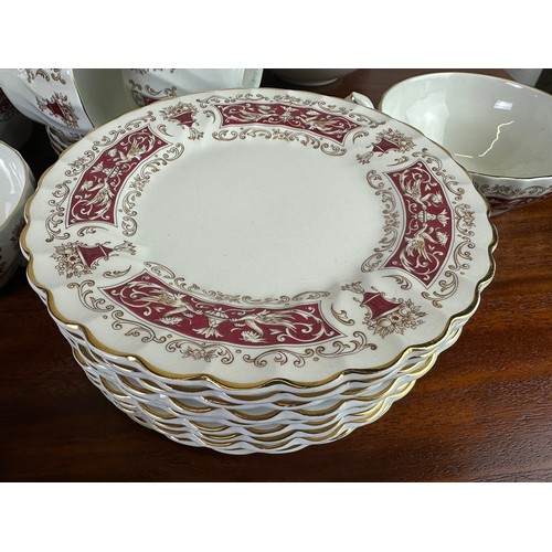 27 - Superb Myott Ironstone ware, dragon pattern 6 place setting, 6 dinner, 6 breakfast, 6 cups, 6 saucer... 