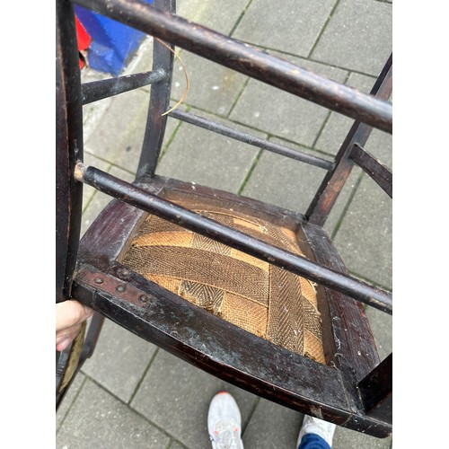 285 - Inlaid Victorian bedroom chair, 17''h, sturdy