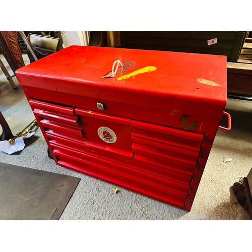 220 - Tengtool 11 drawer tool chest with key 26'' l x 13''d x 19''h