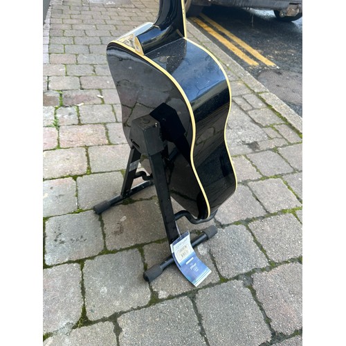 46C - Black guitar and stand