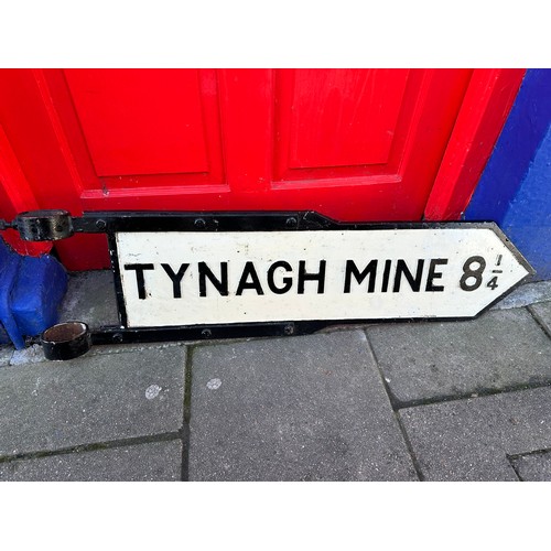 205 - Tynagh Mines, Co. Galway  cast double sided road sign H29cm W110cm