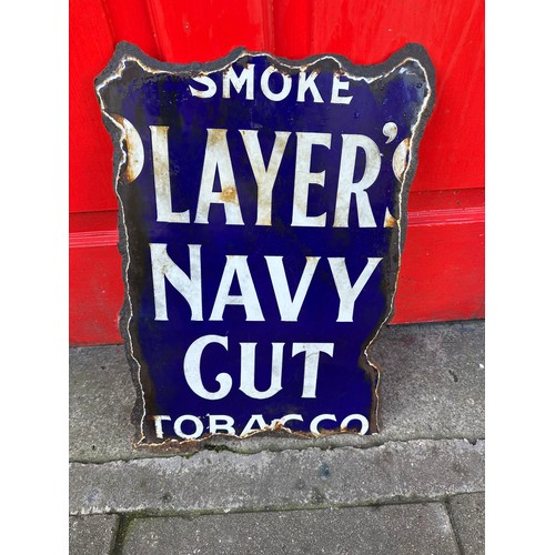 235 - Player’s navy cut cigarette pictorial advertising double sided enamel sign H48cm W33cm