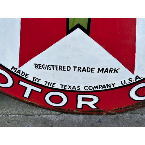 265 - Large Texaco motor spirit /motor oil enamel garage sign 99cm