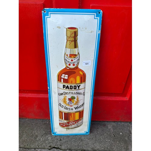 101 - Paddy Cork distillery pub pictorial tin wall mounted sign H69cm W24cm