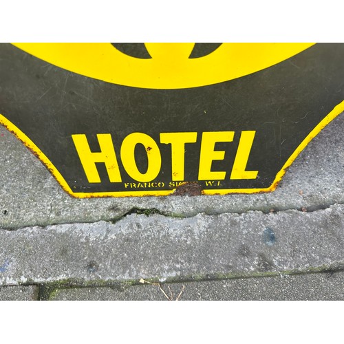 171 - AA Hotel double sided enamel sign H63cm W55cm