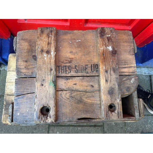 35 - John Power & Sons Pure Pot Still whiskey wooden crate H38cm W41cm D30cm